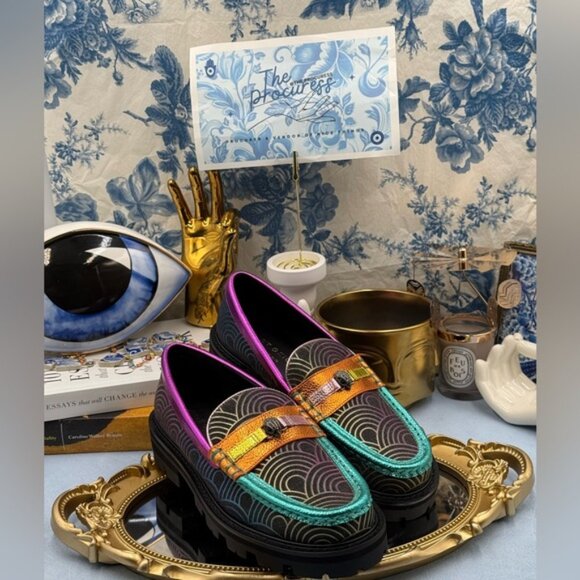 🆕 KURT GEIGER LONDON 🧿 NWOB Patterned Southbank Loafers Sz EU 37 US 7 - Picture 7 of 15